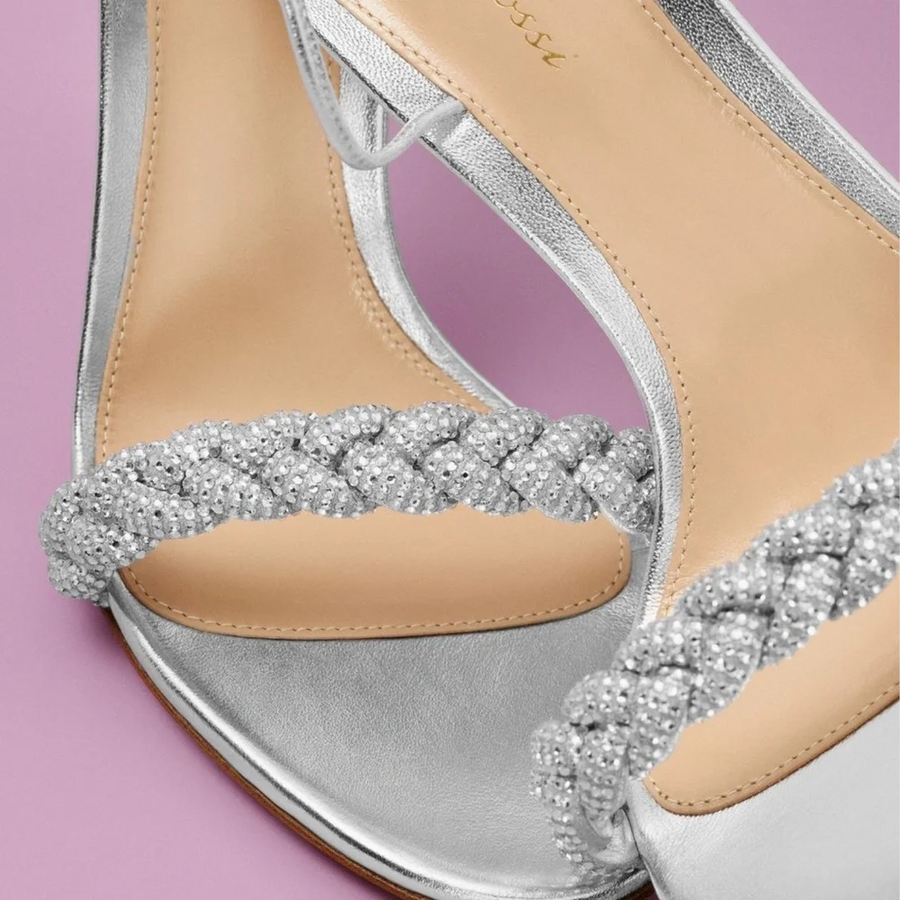 Gianvito Rossi Crystal Leomi 105 braided  Sandals / Heels US6/IT36